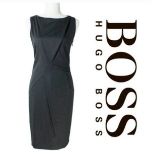 Boss by Hugo Boss | Dajeen | virgin wool | dark gray sheath | sleeveless…